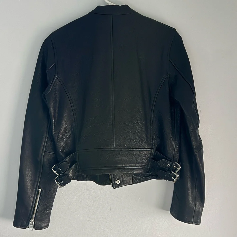 Lucky Brand Black Leather Biker Jacket - Picture 2 of 3